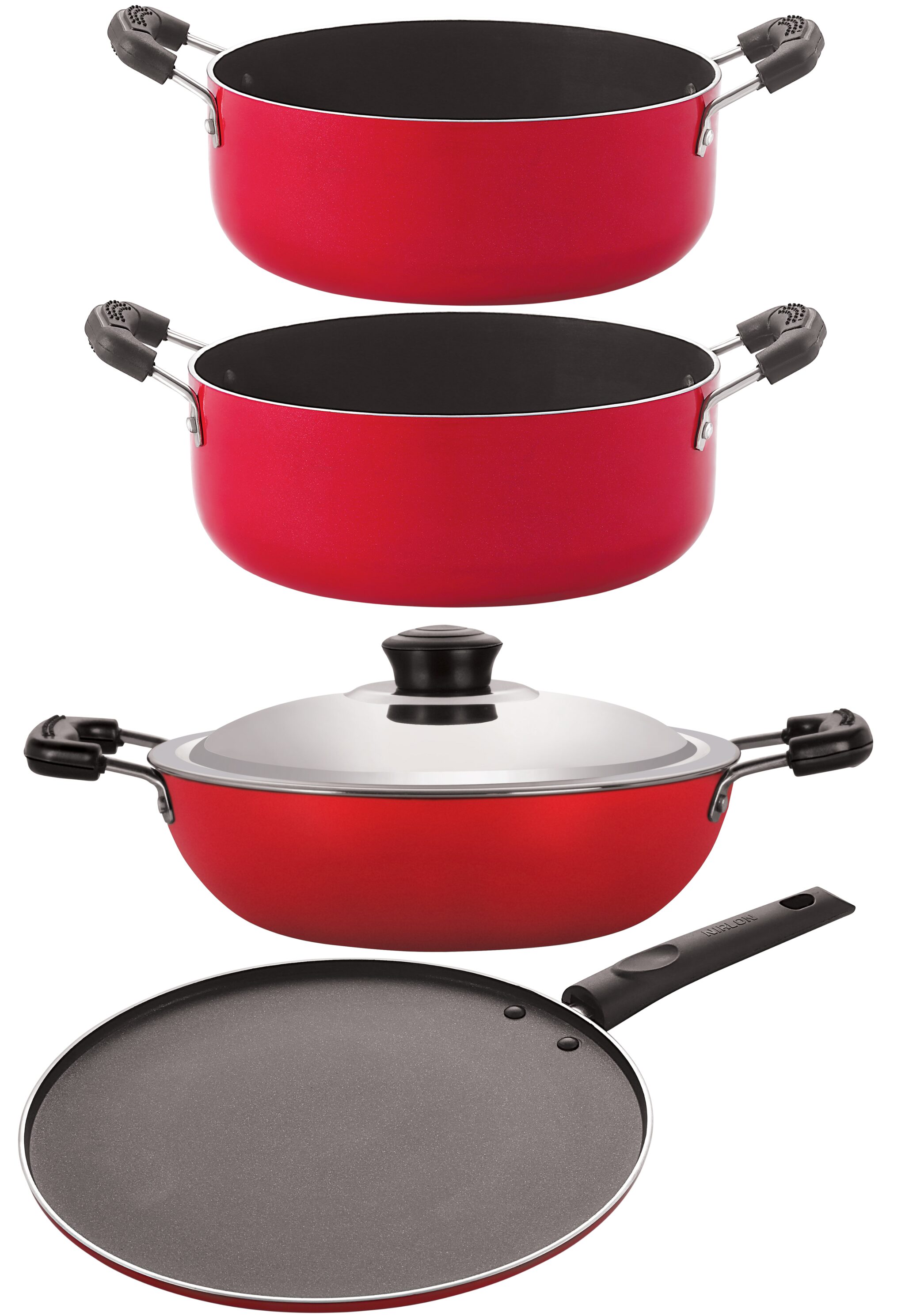 

Nirlon non stick cookware Set of 4Pcs combo for wedding gift