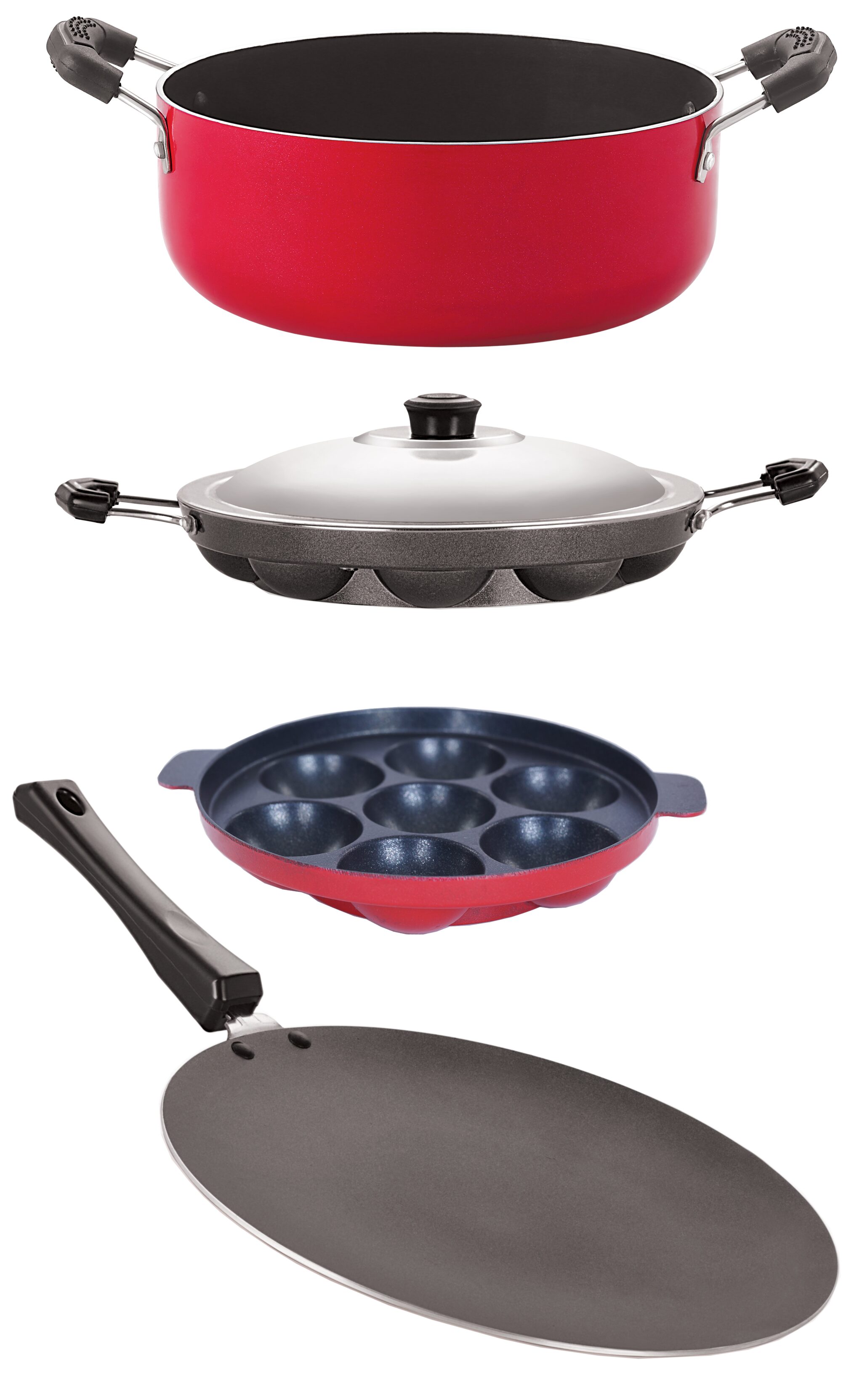 

Nirlon Non-Stick Aluminium Pfoa Free Non-Toxic Durable Kitchenware 4 pcs Set