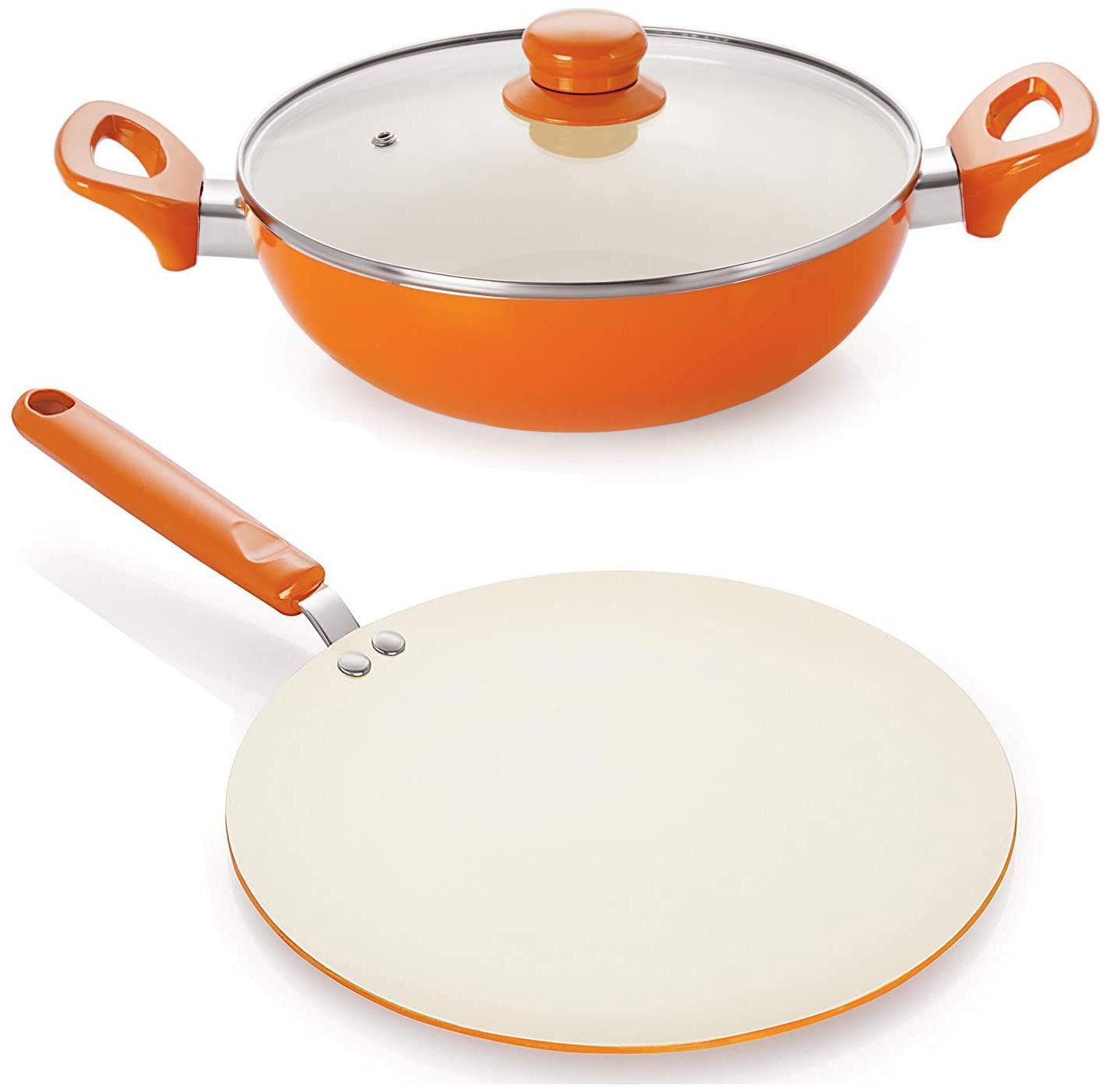 

Nirlon Non-Stick Ceramic Cookware Set (Set of 3)