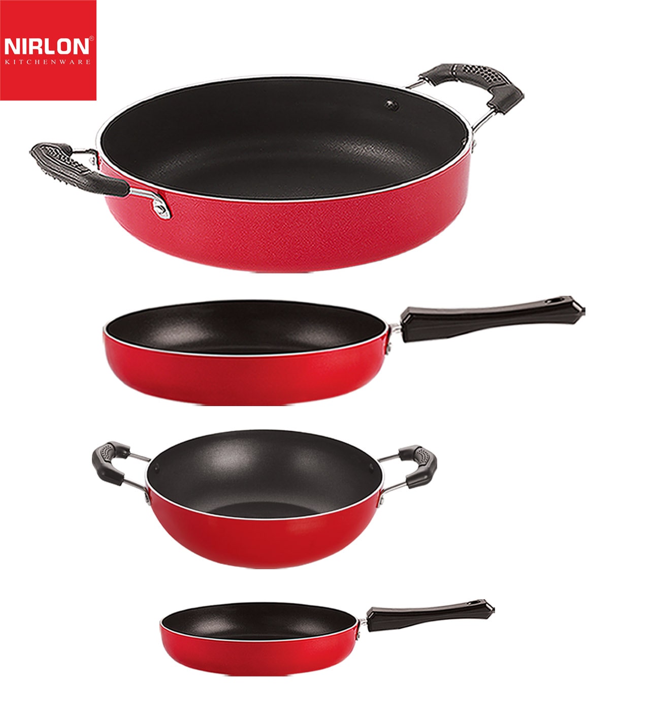 

Nirlon Non-Stick Coated Dishwasher Safe Aluminium Kitchen Utencils Combo Set of 4 pcs