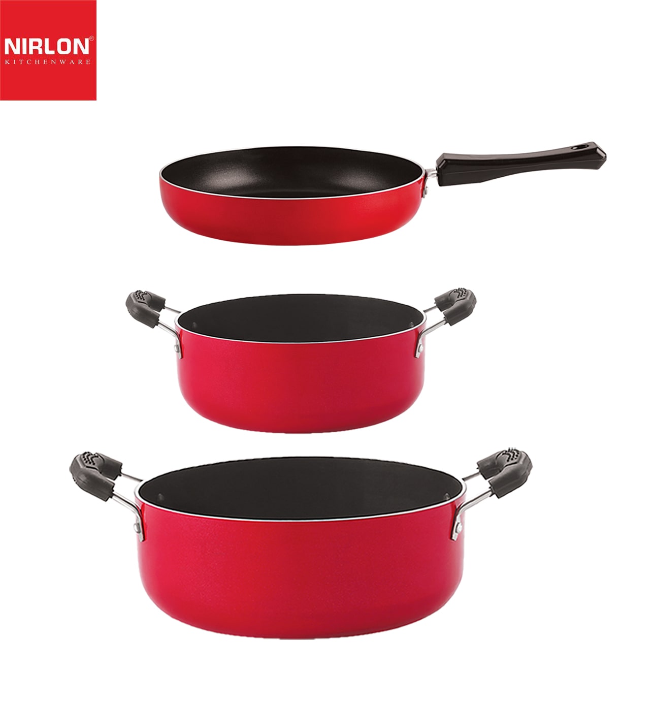 

Nirlon non stick cookware kitchen accessories for cooking combo Set of 3 pcs