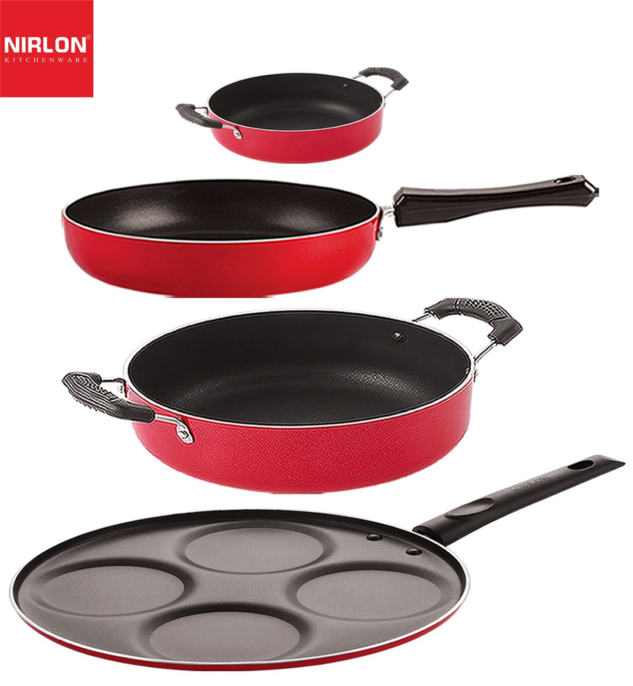 

Nirlon Non-Stick Premium Quality Aluminium Kitchenware Set of 4 pcs