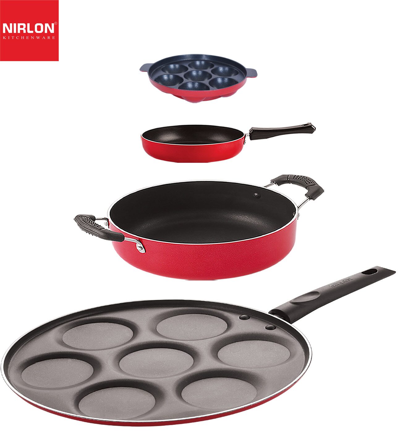 

Nirlon Non stick Cookware Pots and Pans Set of 4 pcs