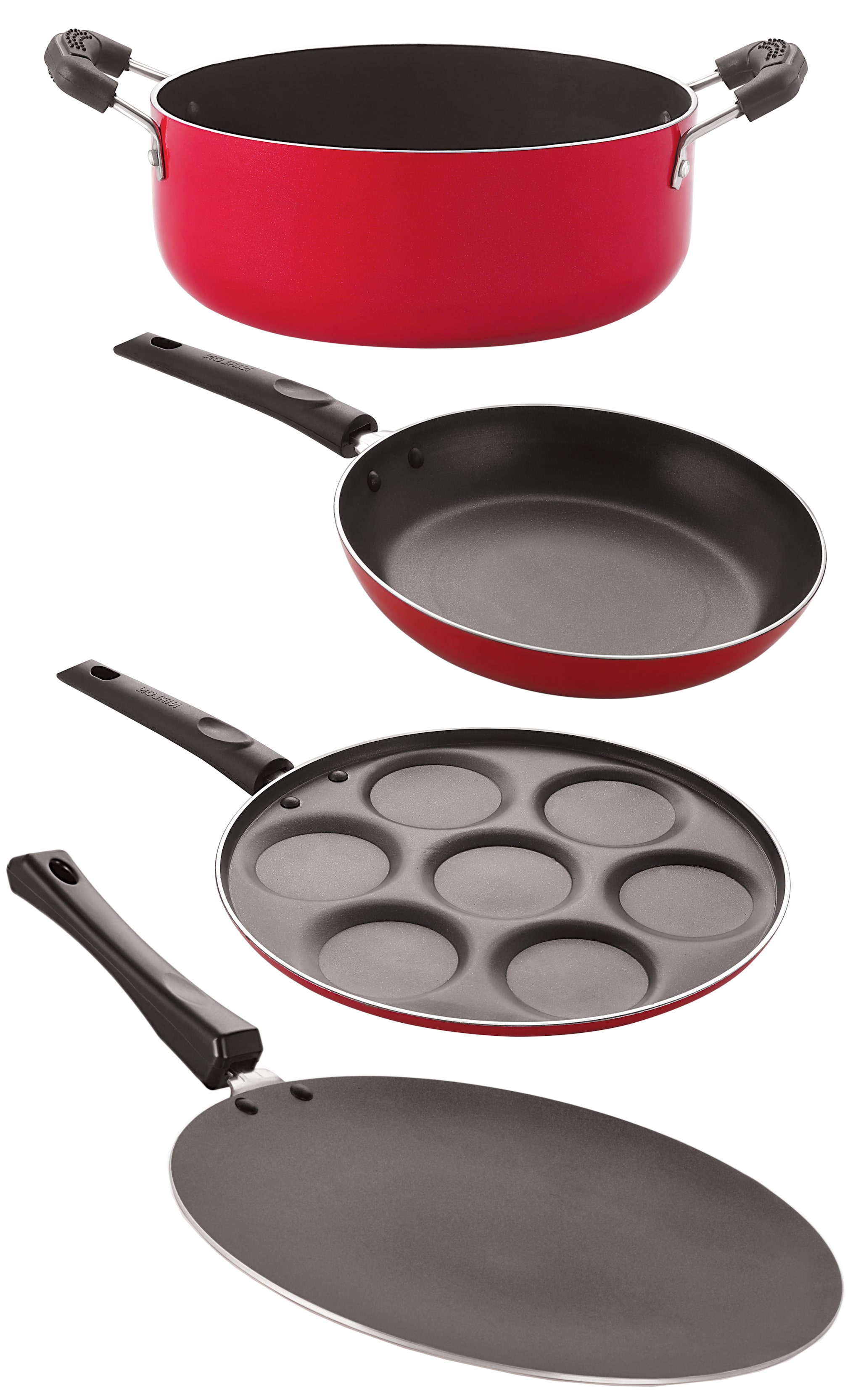 

Nirlon Nonstick PFOA Free Gas Compatible Cookware Utensil Item 4 pcs Set with Supreme Quality