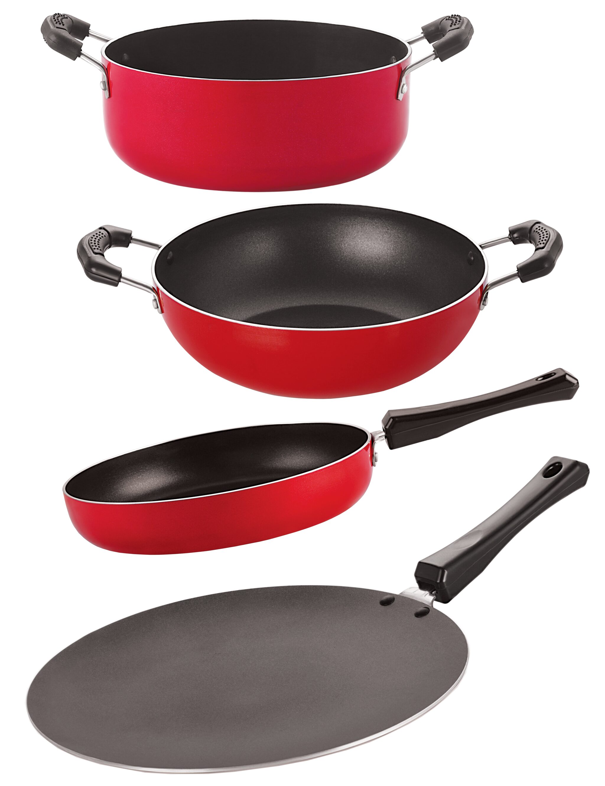 

Nirlon Nonstick Aluminium Odor Free 4 Piece Chemical Free Kitchenware Combo Gift Set