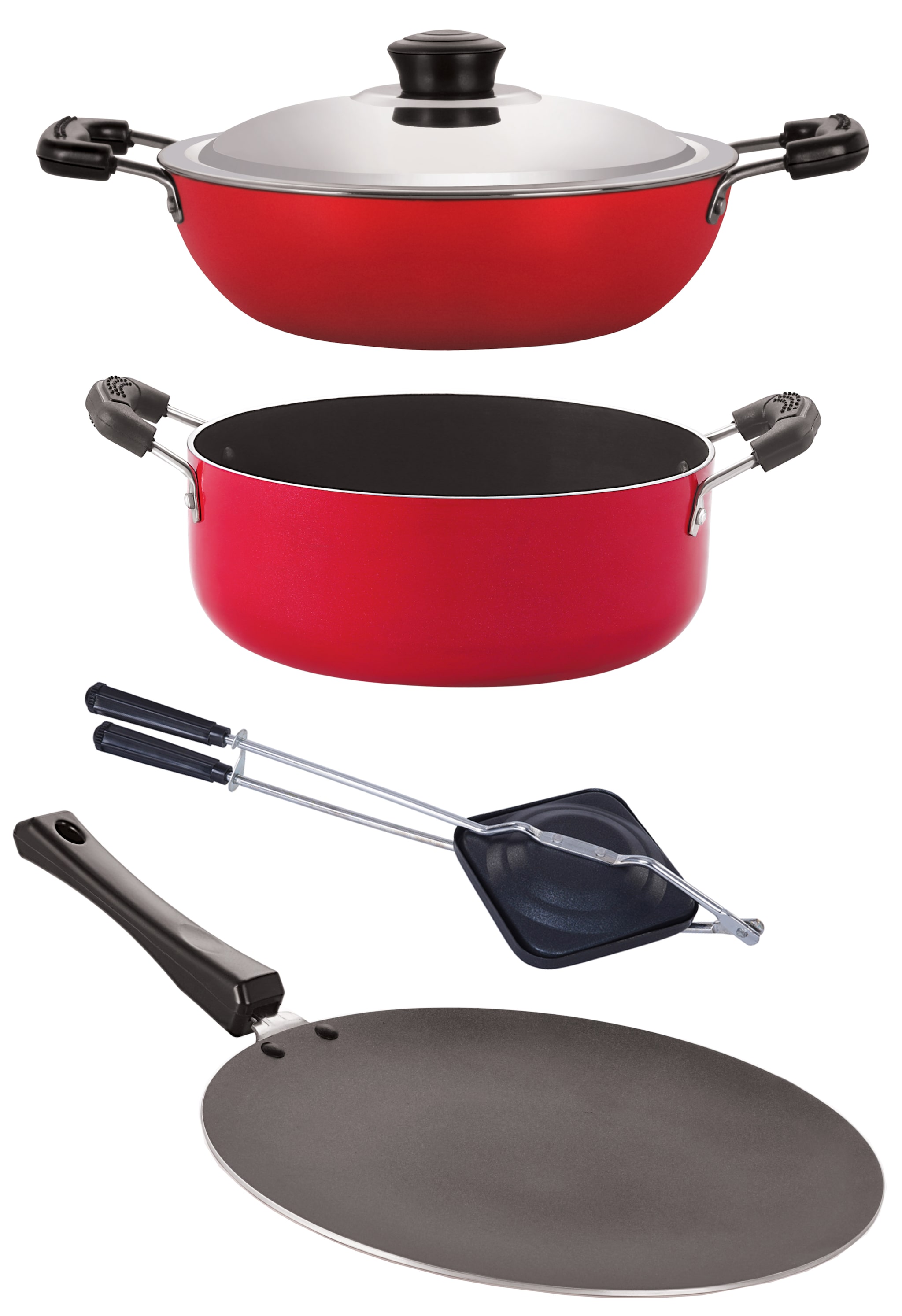 

Nirlon Nonstick Coated Heat Resistance Pfoa Free Aluminium Cookware Utencil Gift 4 pcs Set