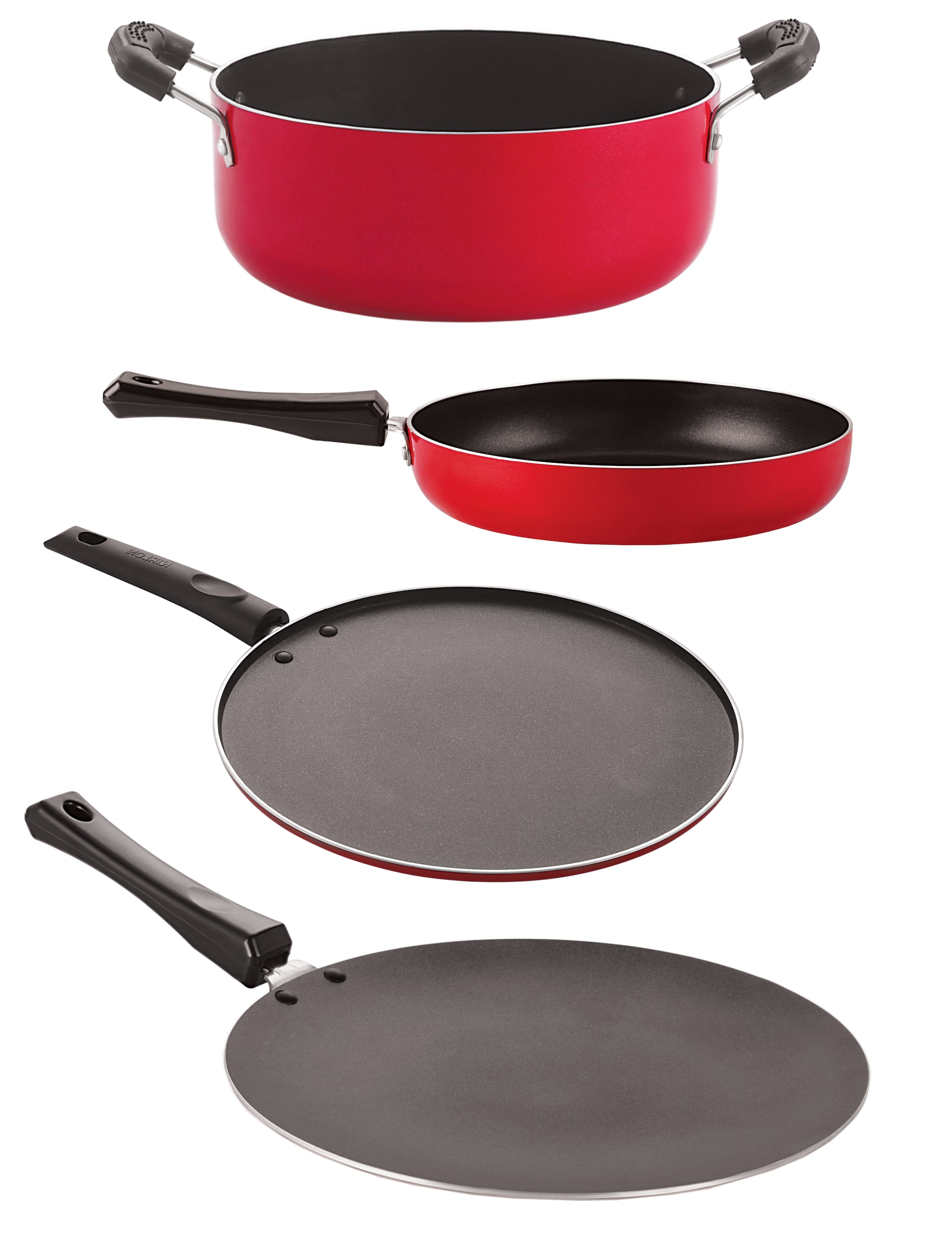 

Nirlon Nonstick Kitchenware Cooking Utencil Gift 4-Piece Set Red