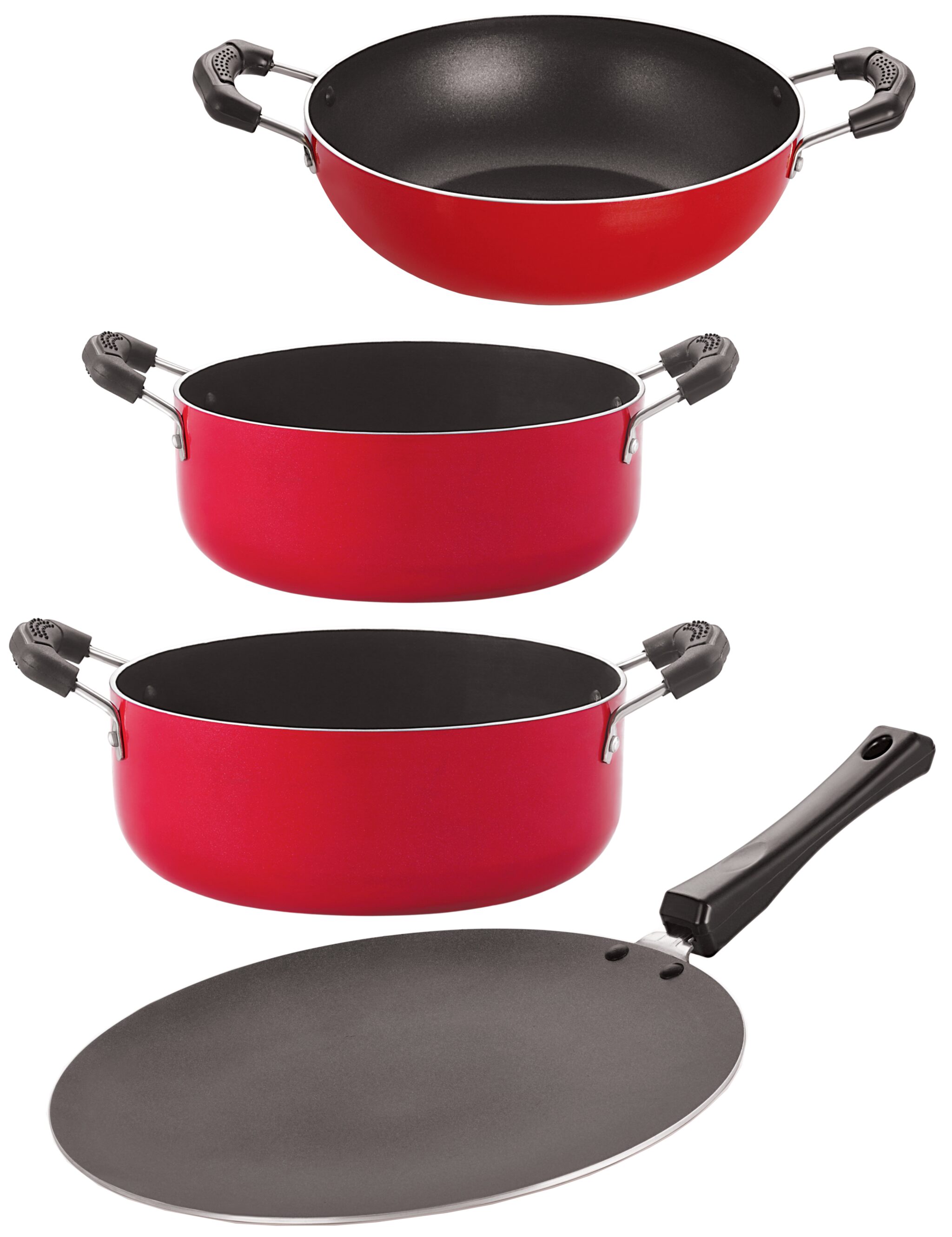 

Nirlon Nonstick Aluminium Cookware Essential GiftSet fer with Bakelite Handle