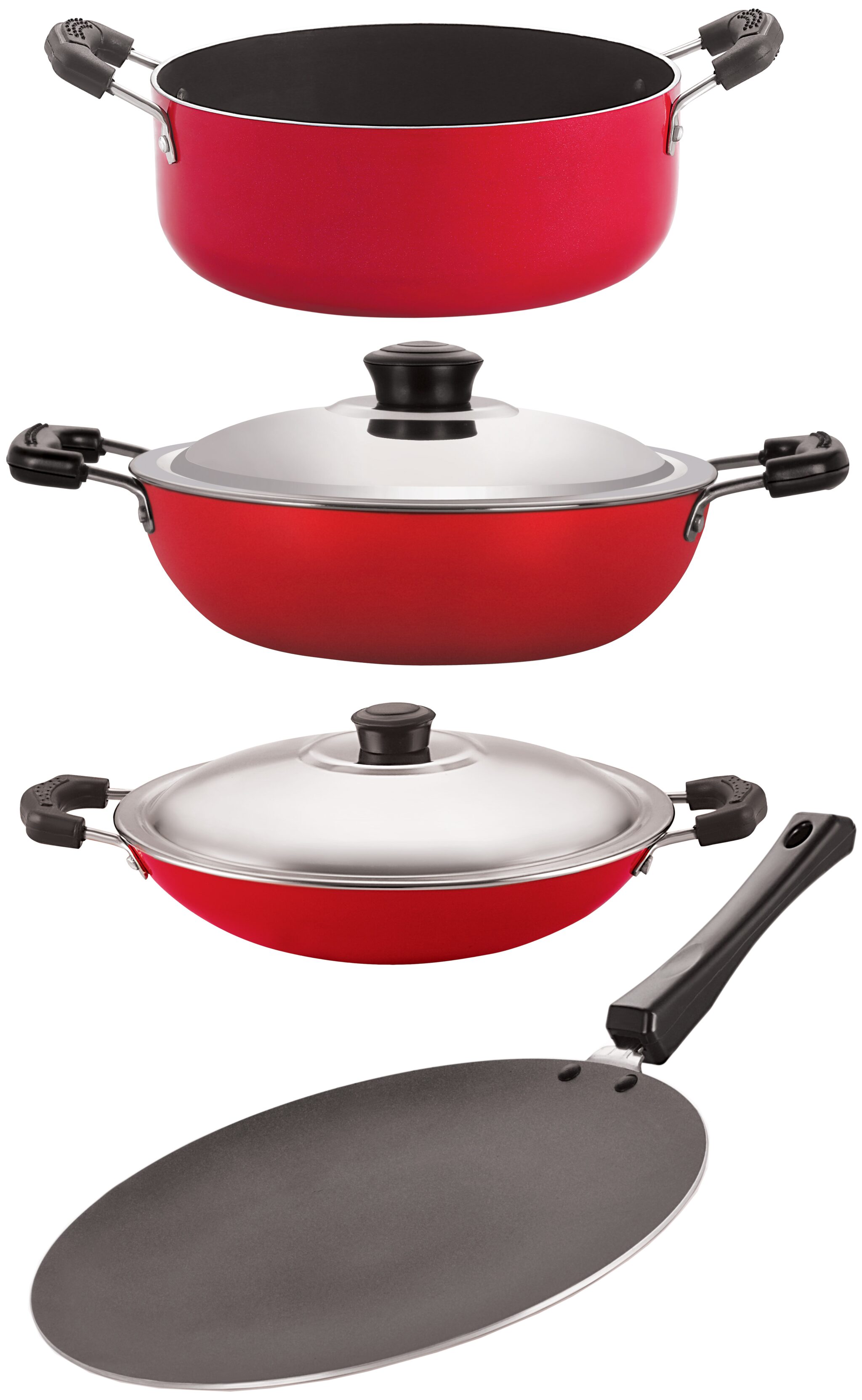 

Nirlon Nonstick PFOA Free Gas Compatible Cookware Utensil Item 4 pcs Set with Supreme Quality