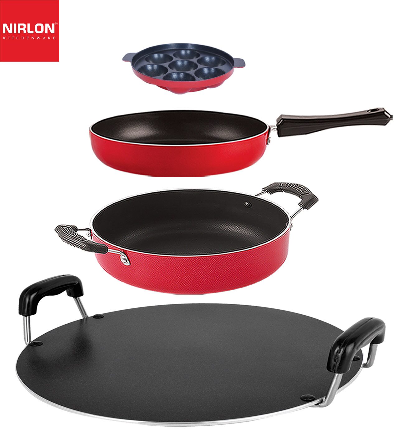 

Nirlon nonstick aluminium utensils Set of 4 pcs for kitchen