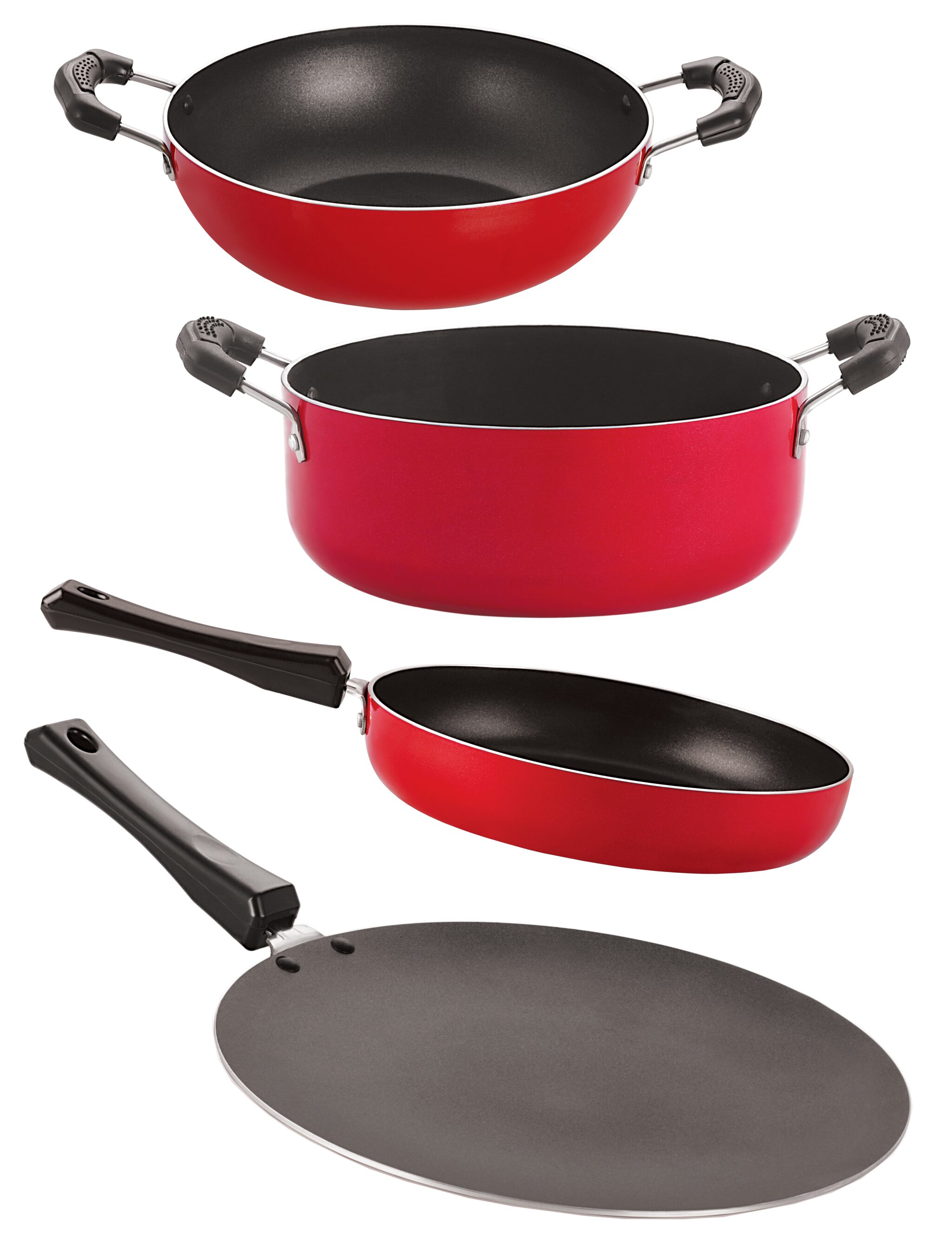 

Nirlon Nonstick Pots and Pans Set 4 Piece Nonstick Cookware Set with Bakelite Handle