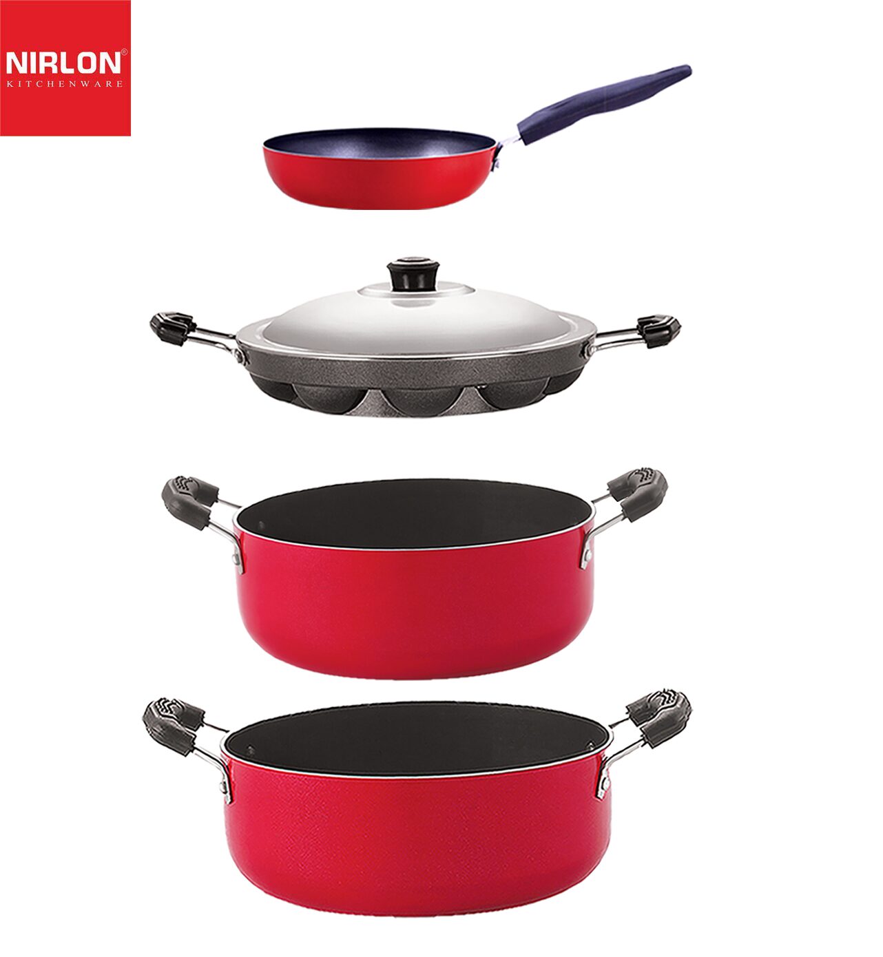 

Nirlon nonstick aluminium utensils Set of 4-pcs for kitchen