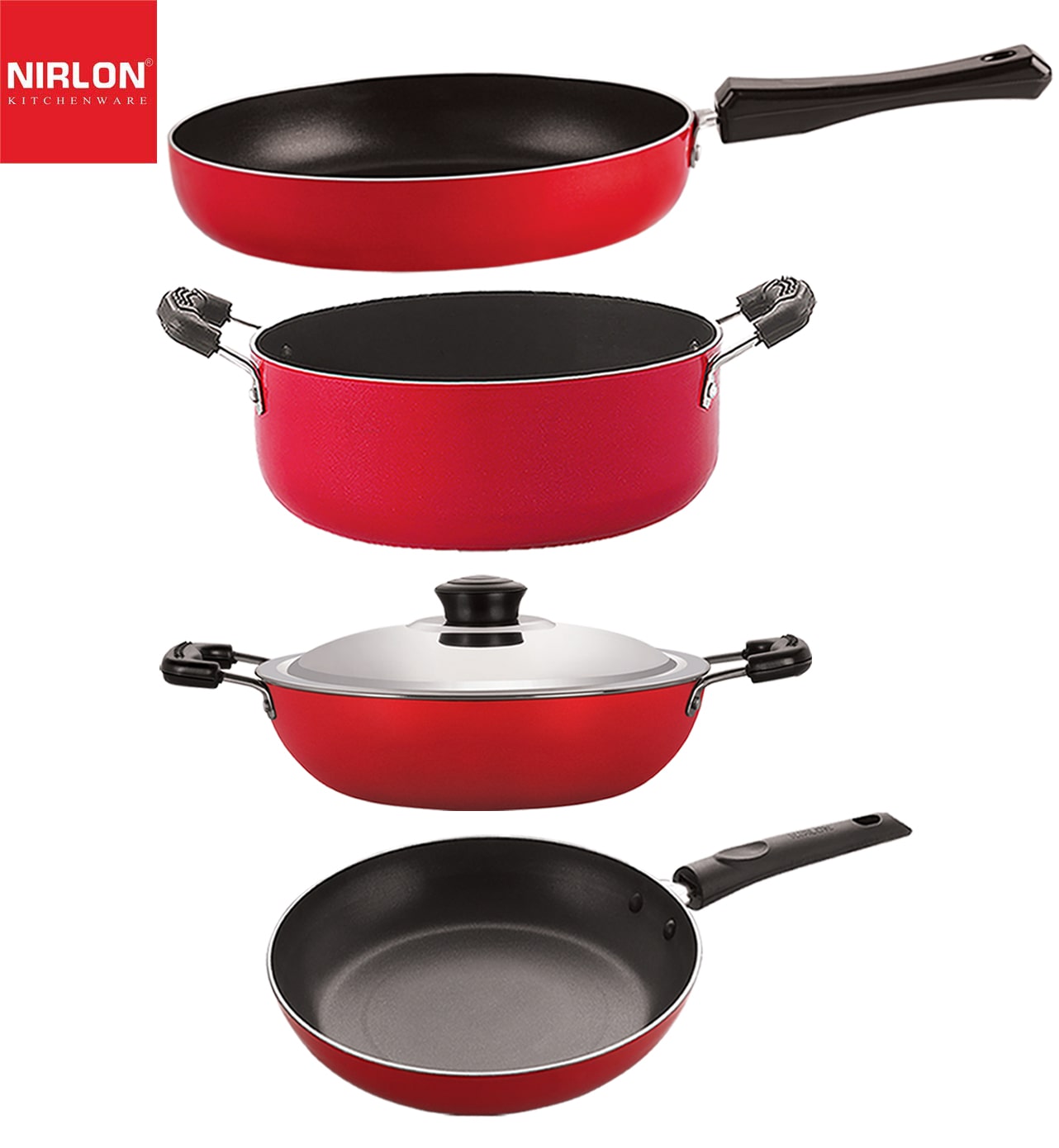 

Nirlon Three Layer Non-Stick Coated Chemical Free Healthy Kitchenware Utensil Gift Set of 4 pcs