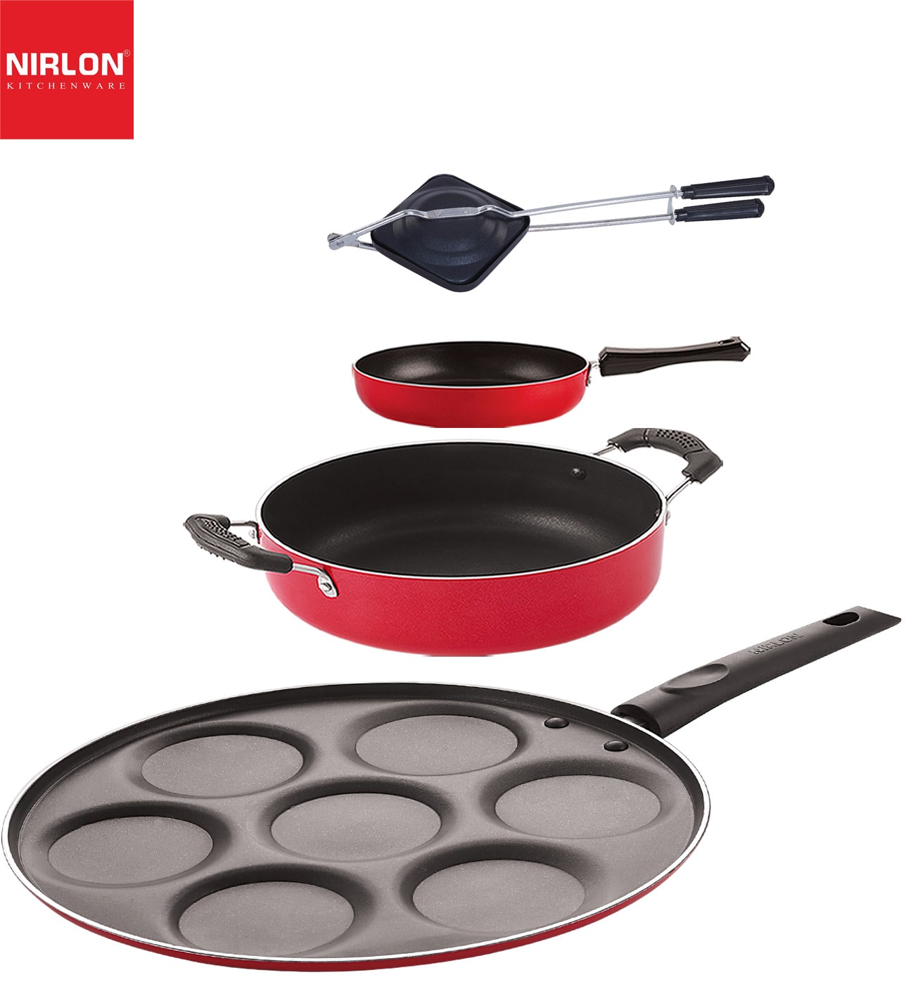 

Nirlon Three Layer Non-Stick Coated Chemical Free Healthy Kitchenware Utensil Gift Set of 4 pcs