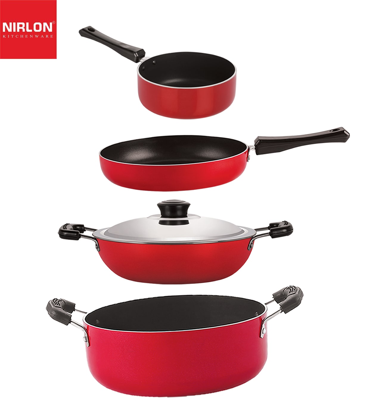

Non stick Cookware Pots Pan Gift Set of 4 pcs with Bakelite Handle