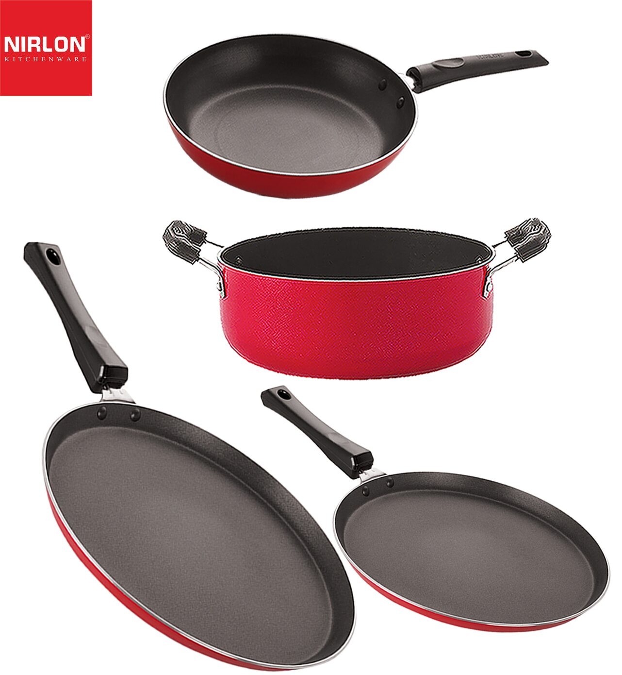 

Non stick Cookware Pots Pan Gift Set of 4 pcs with Bakelite Handle