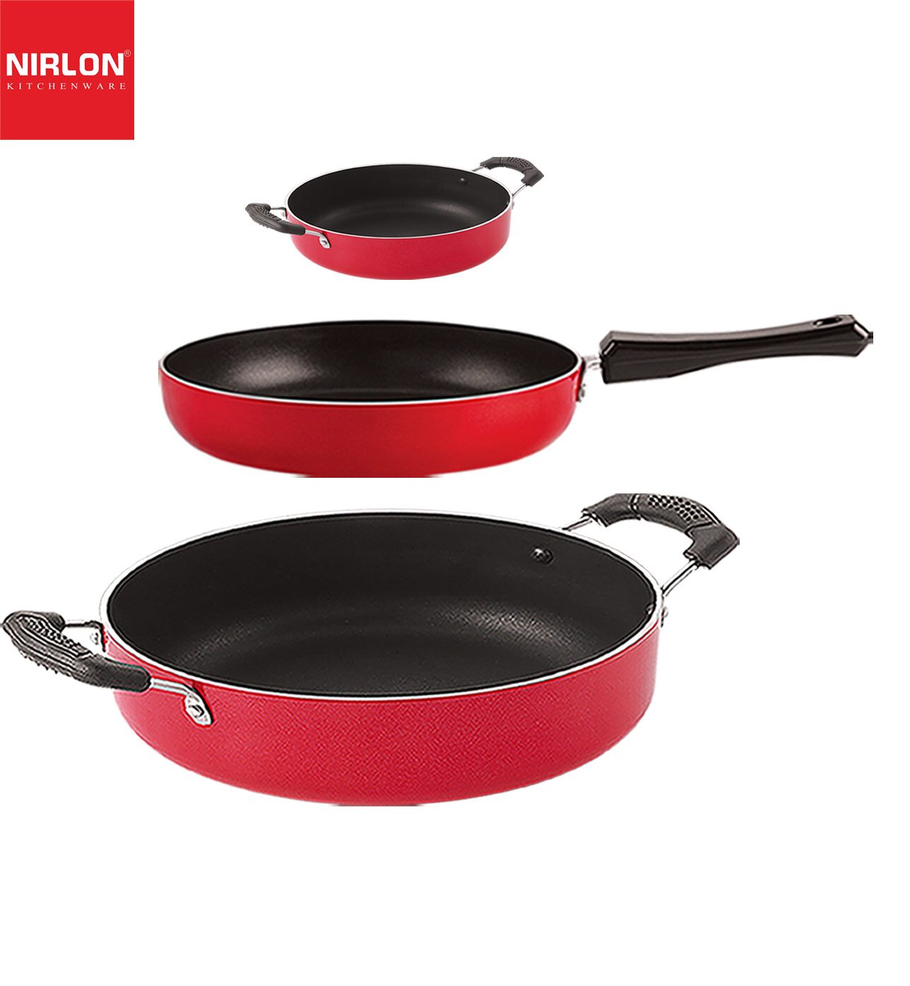 

Non stick Cookware Pots Pan Gift Set of 3 pcs with Bakelite Handle