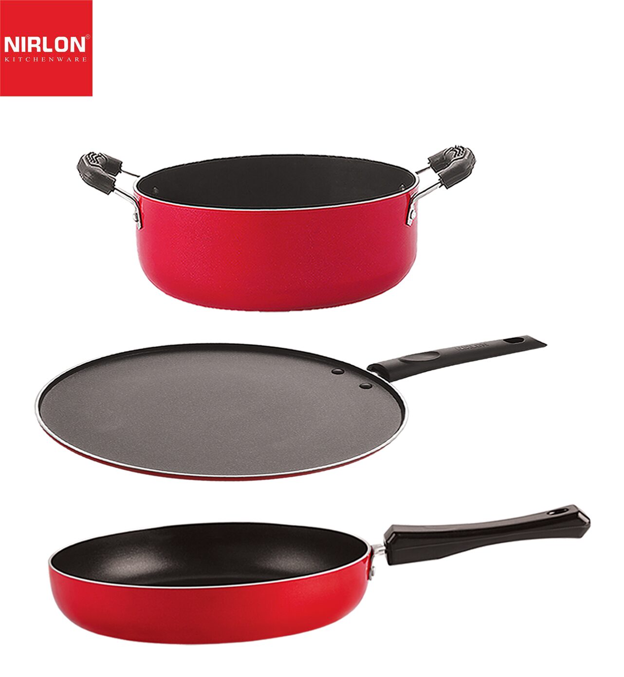 

Non stick Cookware Pots Pan Gift Set of 3 pcs with Bakelite Handle