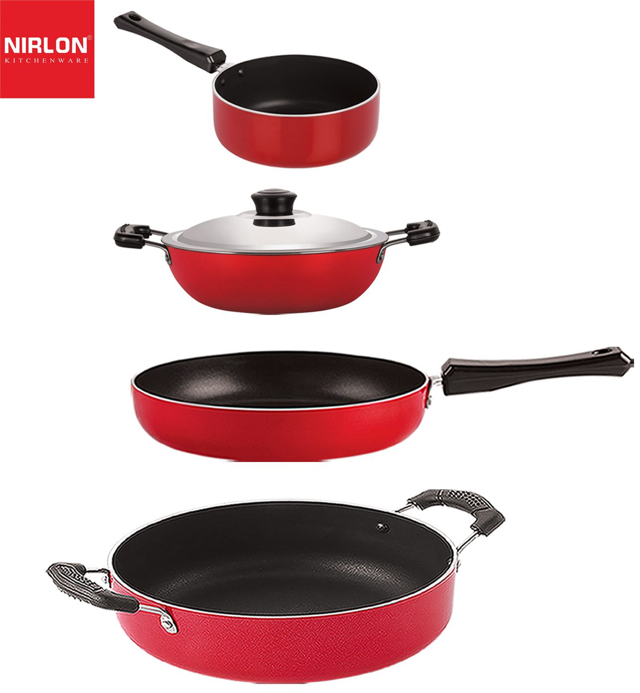 

Non stick Cookware Pots Pan Gift Set of 4 pcs with Bakelite Handle