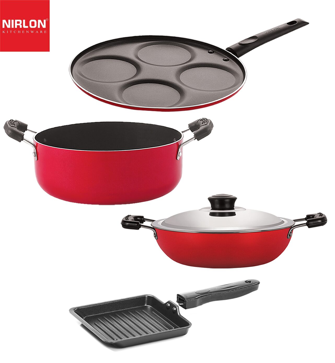 

Non stick Cookware Pots Pan Gift Set of 4 pcs with Bakelite Handle