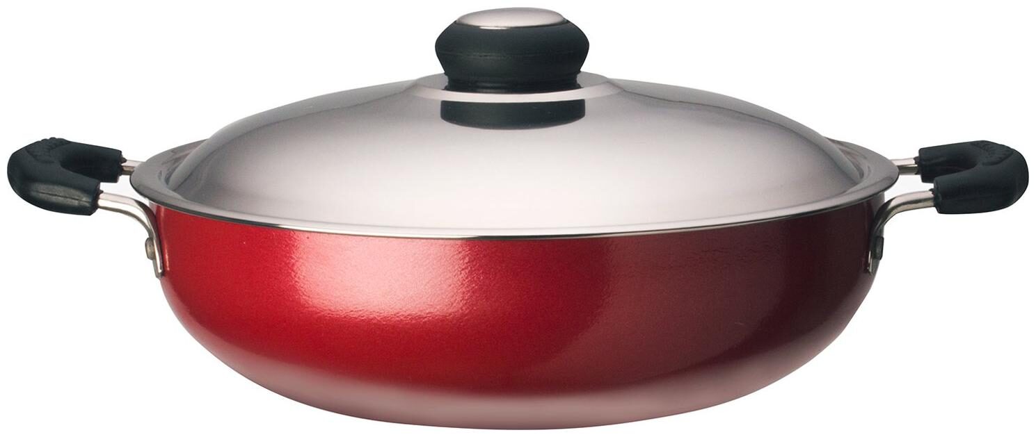 

Non Stick Kadai 2 5 Ls Capacity with Steel Lid 23 cm Induction Base