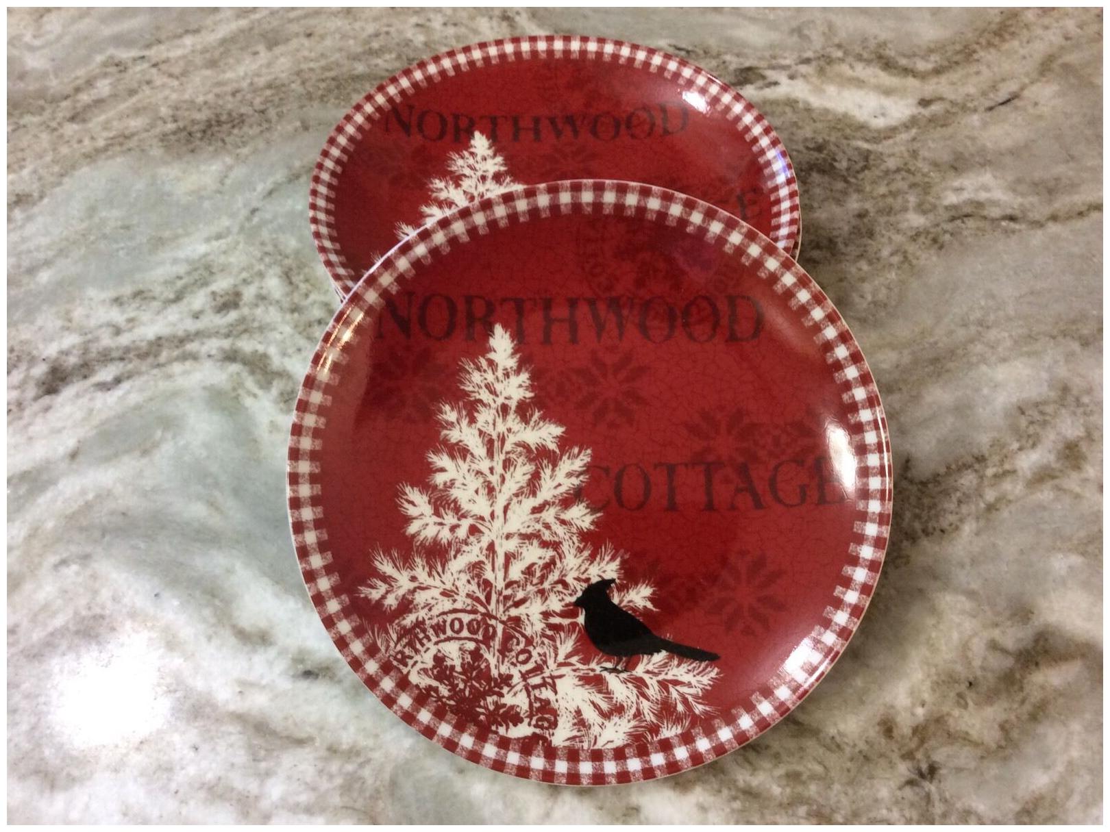 

Northwood Cottage Dessert Plates 222 Fifth Set Of 4 Porcelain New