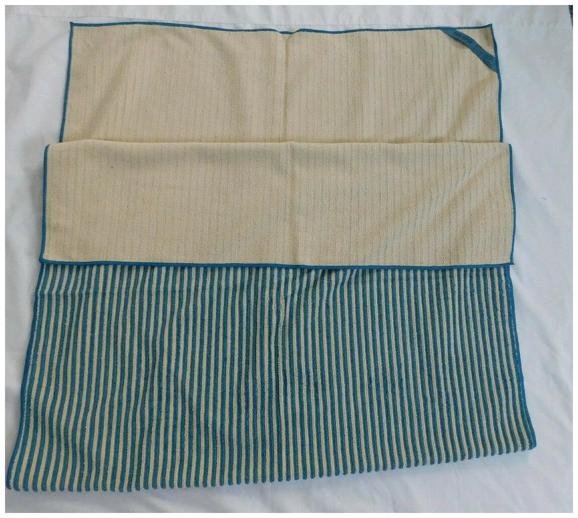 

NORWEX Teal Vanilla Stripe Super Absorbant Body Towel w BacLock