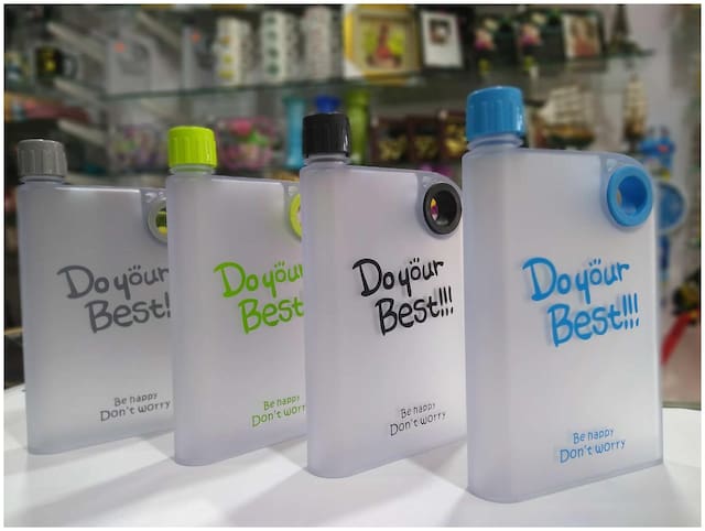 BAZAAR GALI Plastic Water Bottle Set of 4 ( Multi , 420 ml )