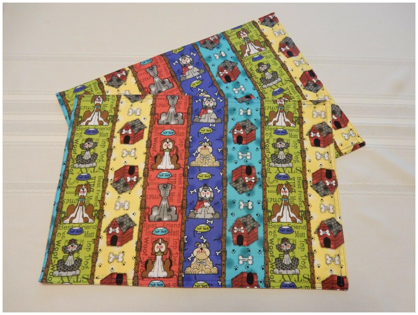 

Novelty Placemats for Dog Lovers Reversible 17 x 12 Handmade Set of 2