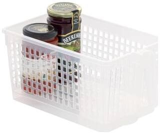 Now & Zen Marie Storage Basket with Handle - Medium/Fridge Storage Box/ Storage box/ Friut Storage box/ Storage Organiser/ Storage Basket/ Fridge Basket