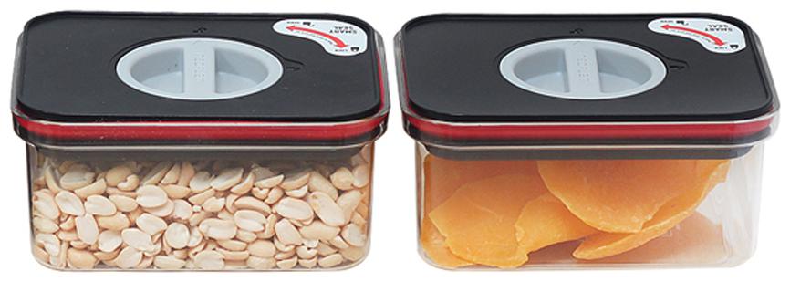 

Now Zen Smart Seal BPA Free Stackable Food Storage Container for Kitchen (0 7 Litre Rectangle Black Pack of 2)
