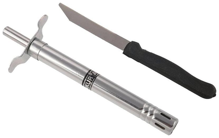 

Nueva Stainless Steel Electronic Gas Lighter with Knife (Silver)