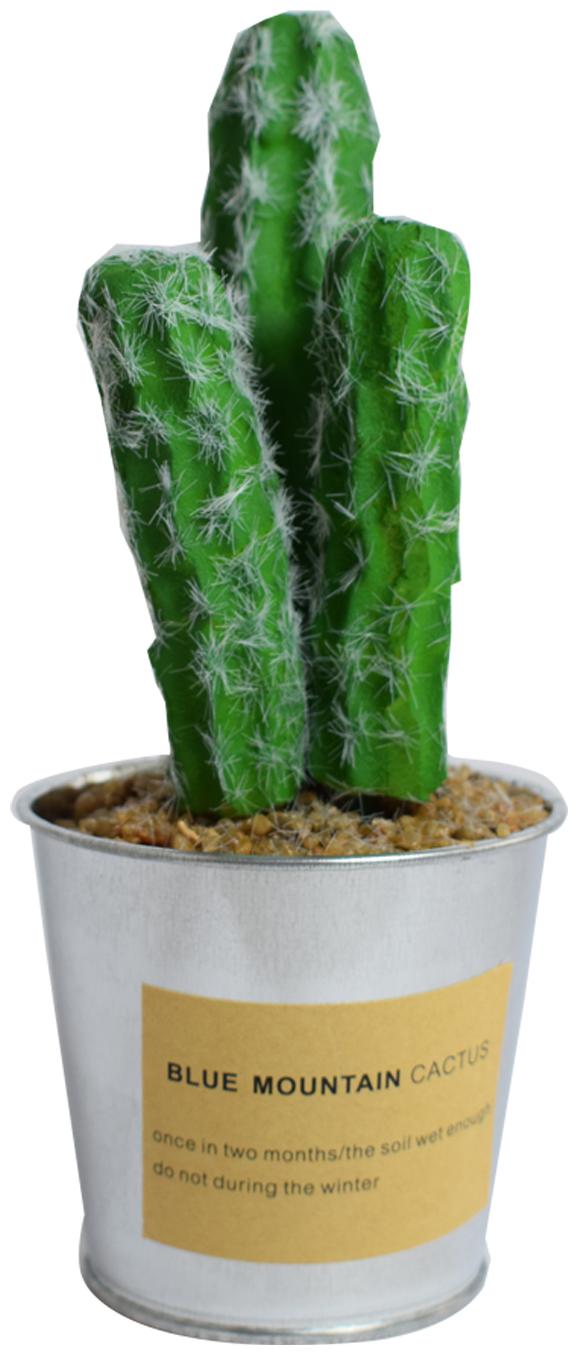 

Nyrwana Artificial Plants Green Cactus With Special Silver Can Pot Design For Home DAcor - Style 4