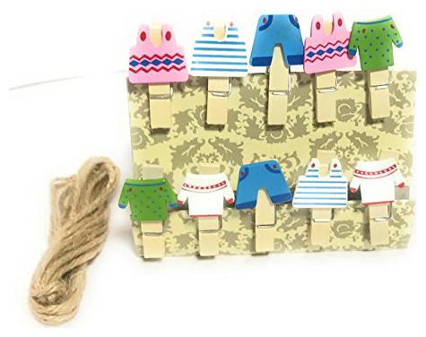

Nyrwana Cute shirt Postcard Clothes Photo Paper Peg Pin Clothespin Wooden Clips 10 pcs