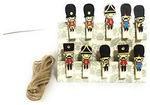 

Nyrwana Cute Soldier Postcard Clothes Photo Paper Peg Pin Clothespin Wooden Clips 10 pcs
