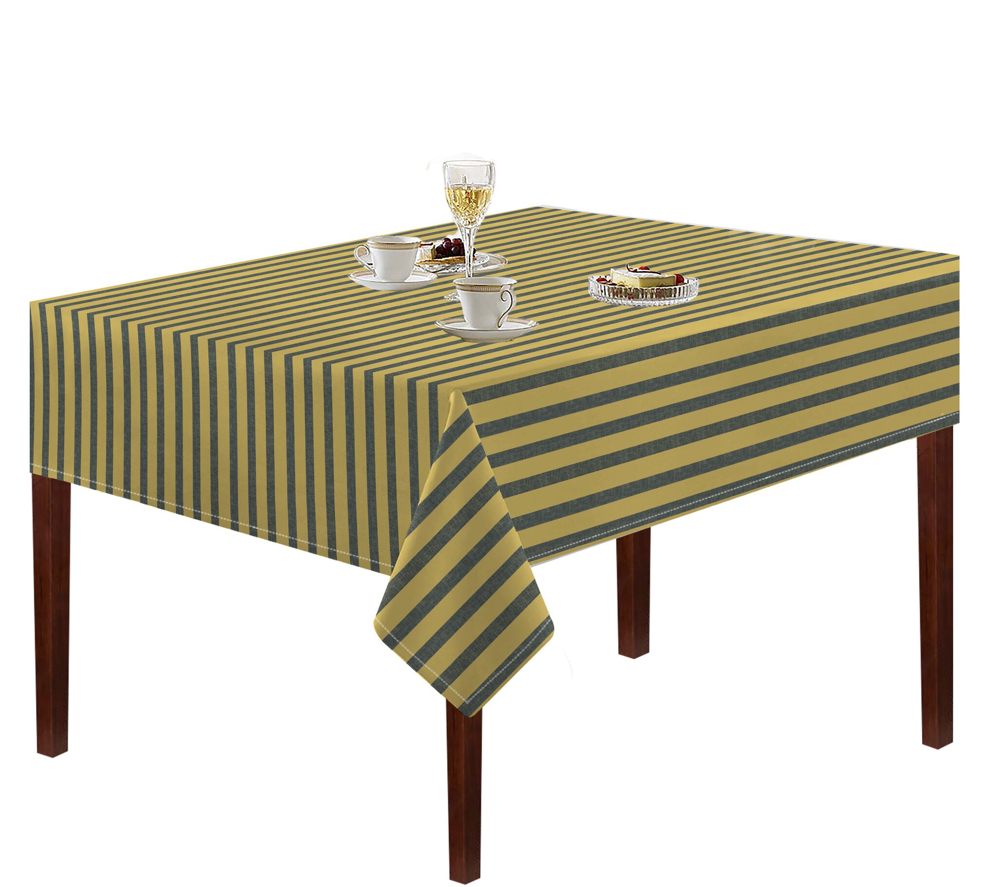 

Oasis Home Cotton YD Table Cloth -Yellow L Blue-4 Seater