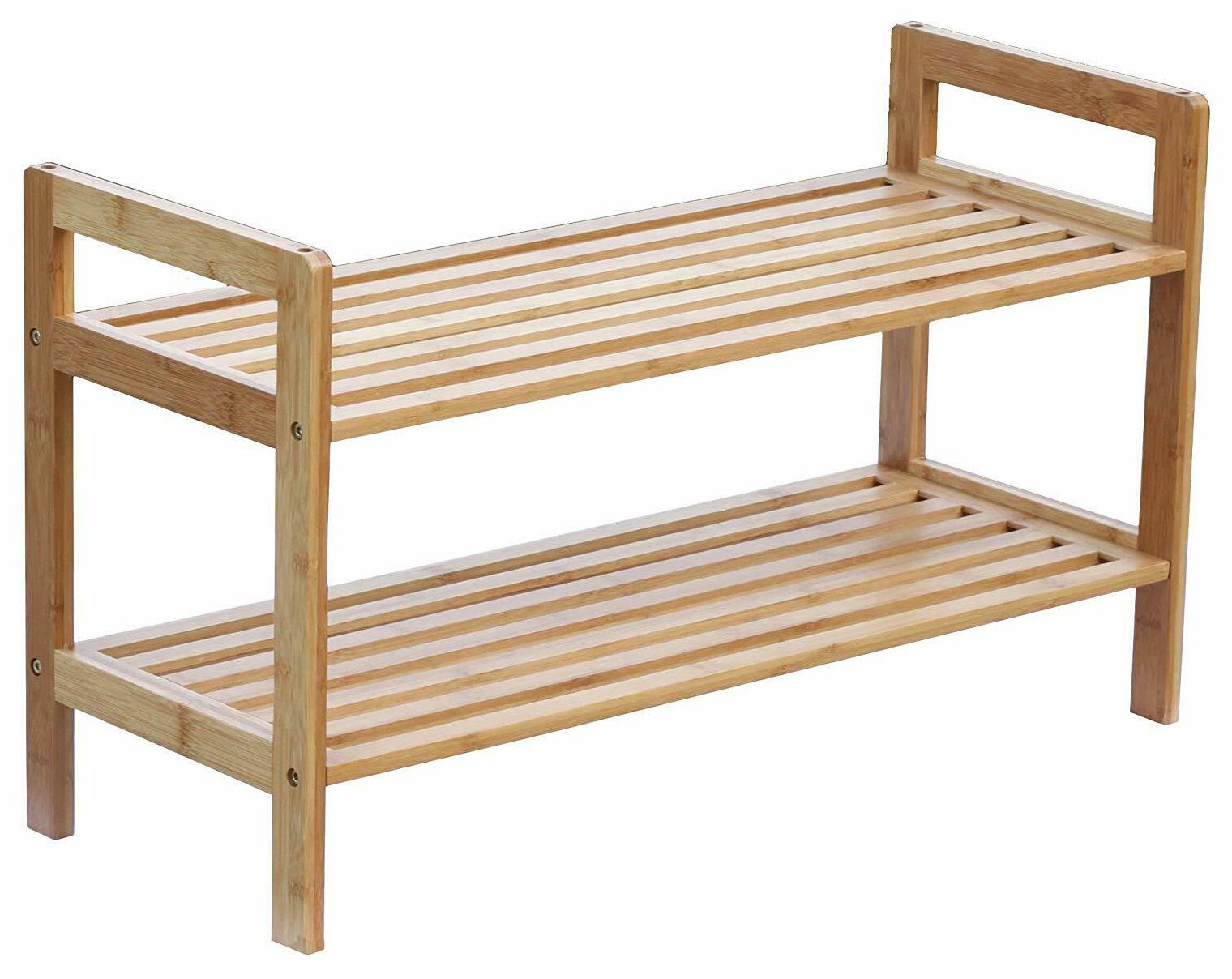 

Oceanstar 2-Tier Bamboo Stackable Shoe Rack