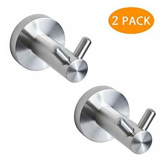 

OKF Towel Hooks For Bathrooms Robe Hook Brushed Nickel (Brushed Nickel 2 Pack)