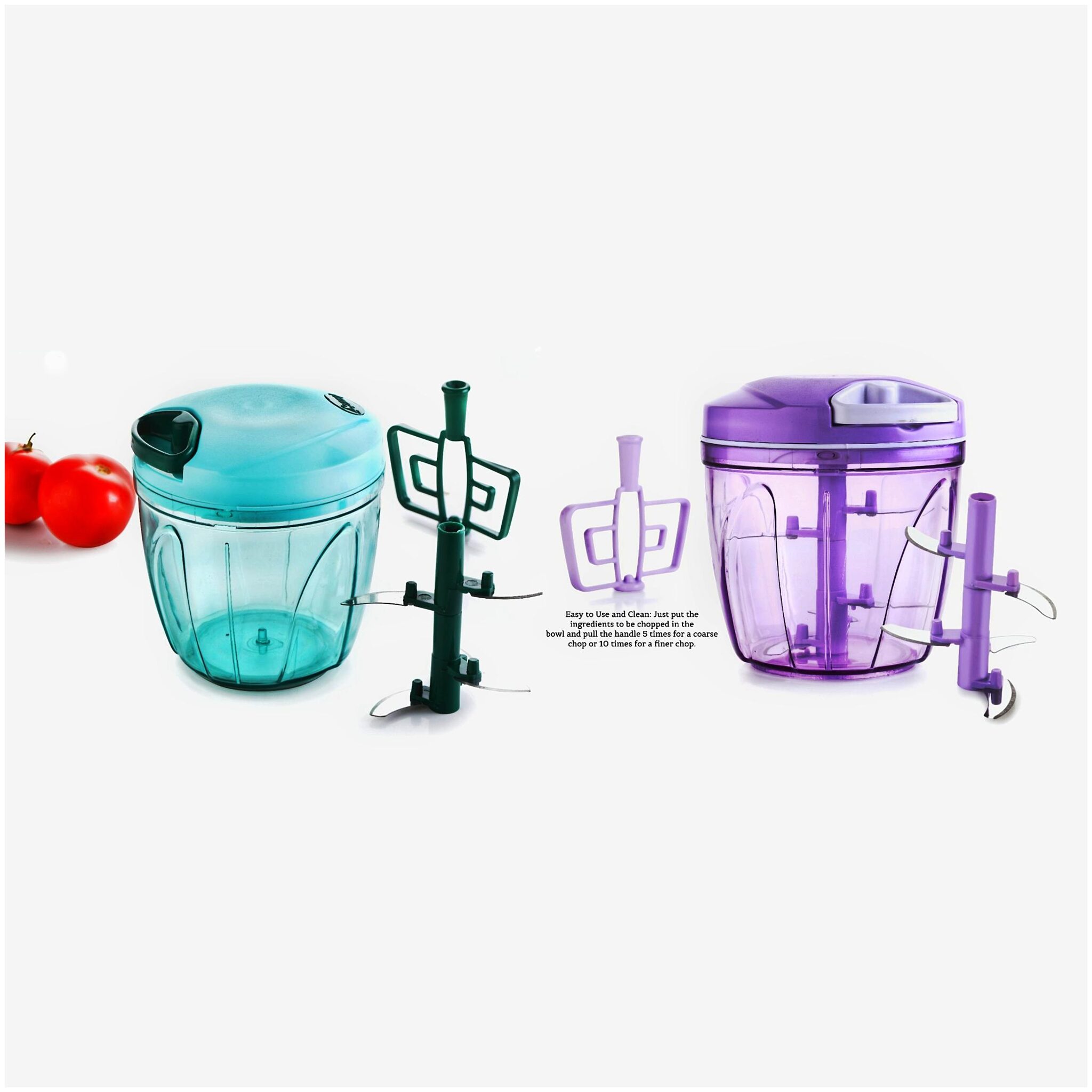 

OLIX 900ML 2 IN 1 BLUE CHOPPER FOR MULTIPURPOSE USE VEGETABLE SET OF 2 PIECE AND SHARP BLADES Vegetable Fruit Chopper