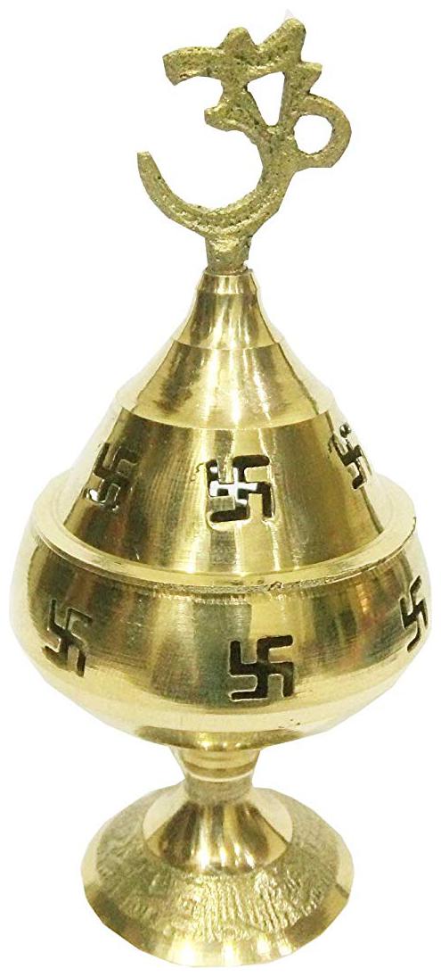 

Om Swastik Akhand Jyoti Diya Oil Lamp for Pooja Room Decorative in Pooja Room Size- 12 x 4 cm
