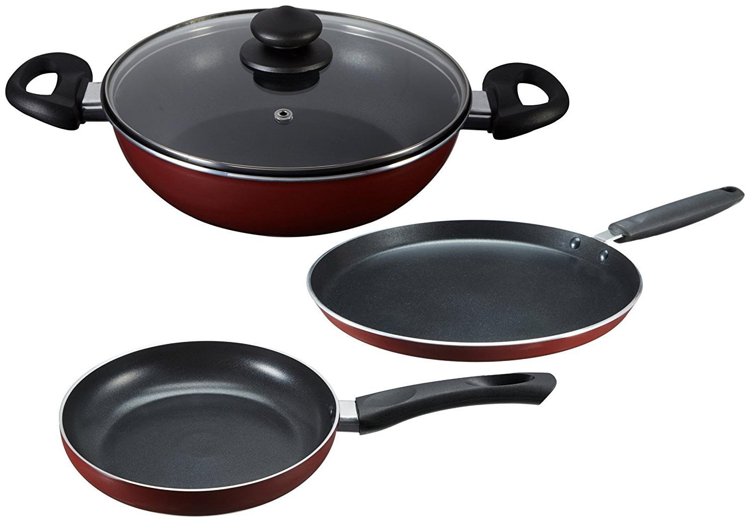 

Prestige Omega Deluxe Induction Base Non Stick Kitchen Set 3-pcs