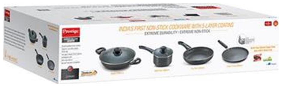

Prestige Omega Granite Aluminium Kitchen Set 4-pcs Black