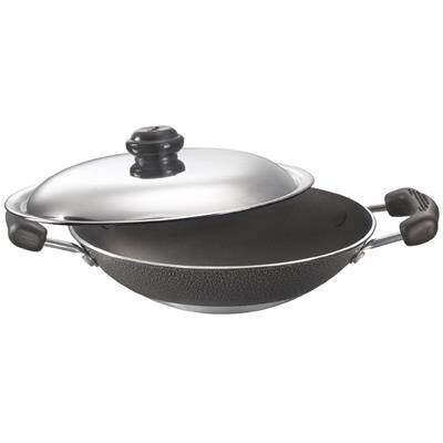 

Prestige Omega Select Plus Residue Free Non Stick Deep Appachetty with Lid 20cm Black and stainless steel