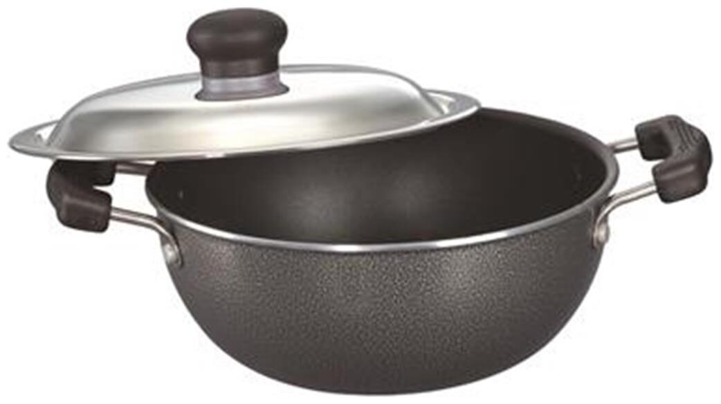 

Prestige Omega Select Plus Non-Stick Flat Base kadhai with Lid 27cm Black