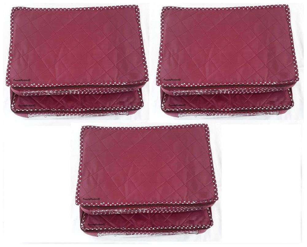 

OmneityHuckster Multipurpose Parachute Petticoat Cover Bag Garment cover Gift organisers Pack of 6 (Maroon)