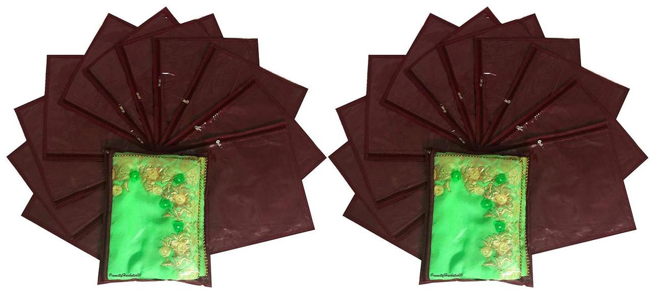 

OmneityHuckster Multipurpose Non Woven Single Saree Cover Pack of 24 (Maroon)