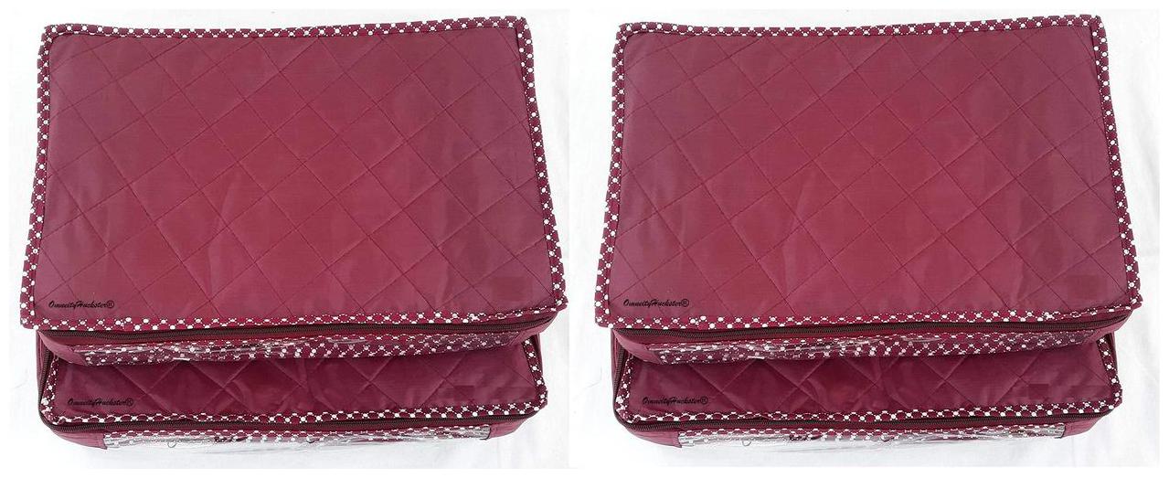 

OmneityHuckster Multipurpose Parachute Petticoat Cover Bag Garment cover Gift organisers Pack of 4 (Maroon)