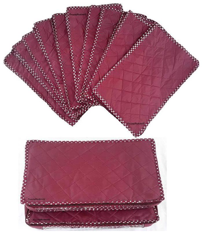 

OmneityHuckster Multipurpose Parachute Petticoat Cover Bag Garment cover Gift organisers Pack of 12 (Maroon)