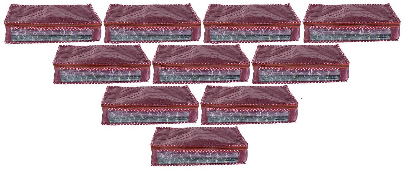 

OmneityHuckster Multipurpose Parachute Petticoat Cover Bag Garment cover Gift organisers Pack of 10 (Maroon)