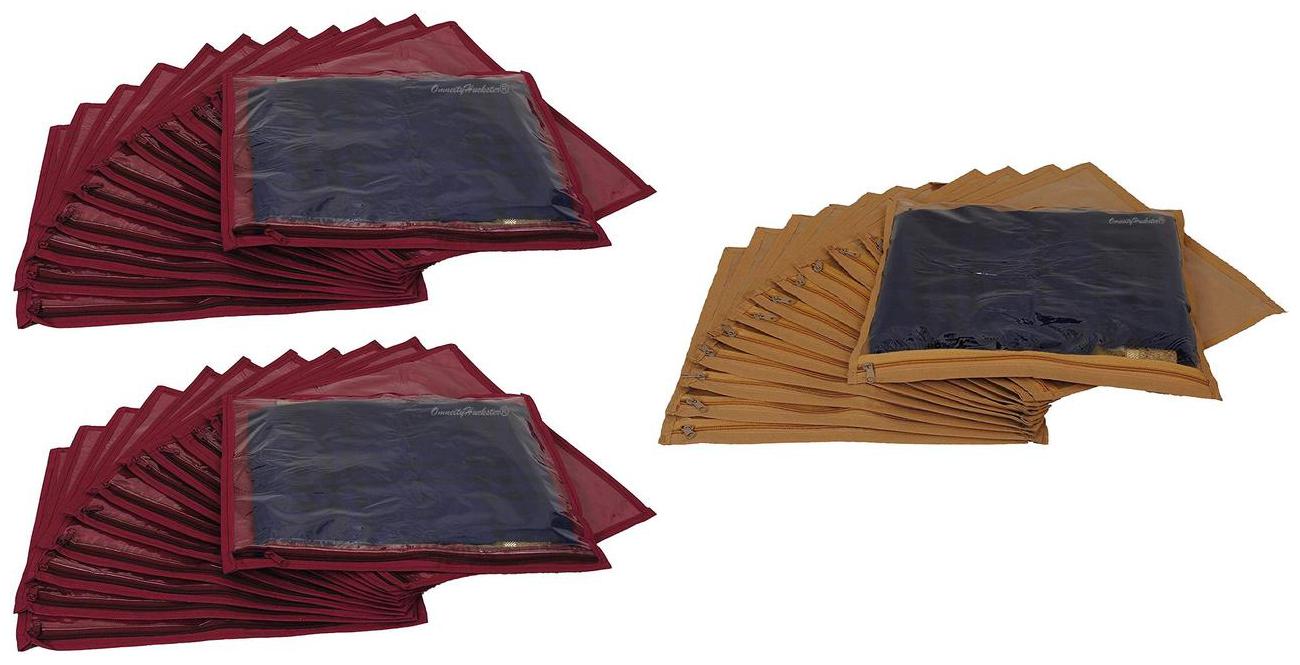 

OmneityHuckster Multipurpose Non Woven Single Saree Cover Combo Pack of 36 (Beige Maroon)